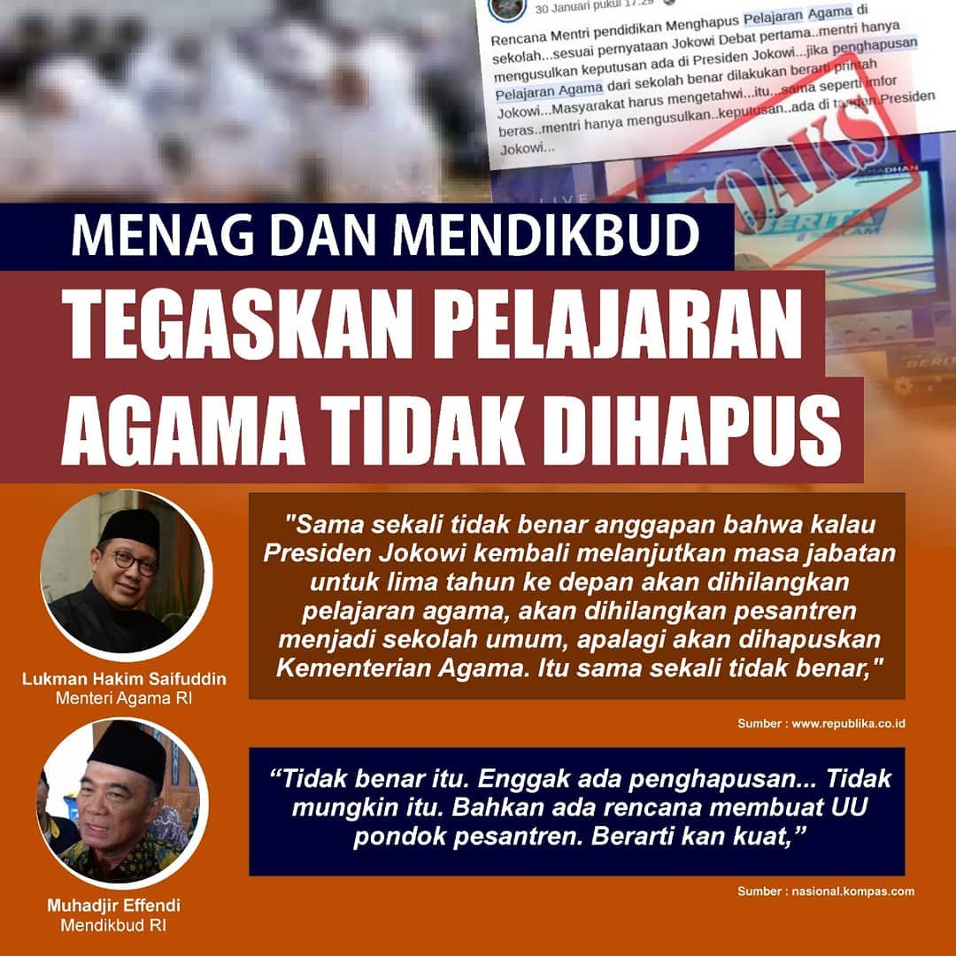 Menag dan Mendikbud Tegaskan Pelajaran Agama Tidak Dihapus - 20190308